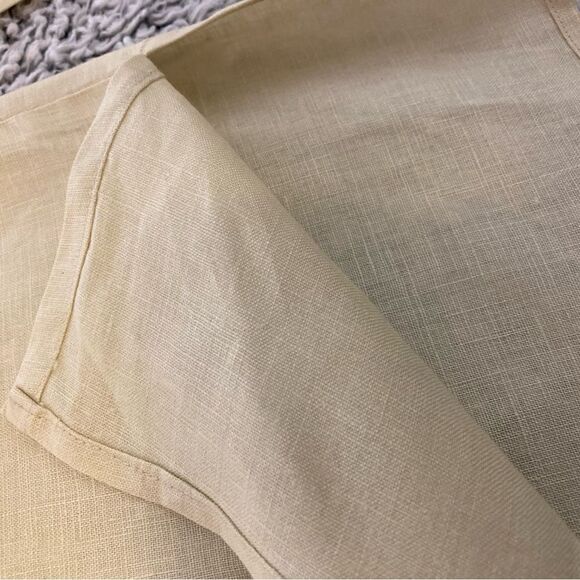 MAX STUDIO S Cream 100% linen Longline slit blazer - Picture 6 of 12